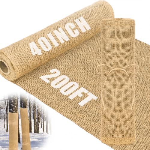 Buryeah 1 Pack 40 Inch X 200 ft Burlap Fabrics Roll Natural Jute Garden by Buryeah