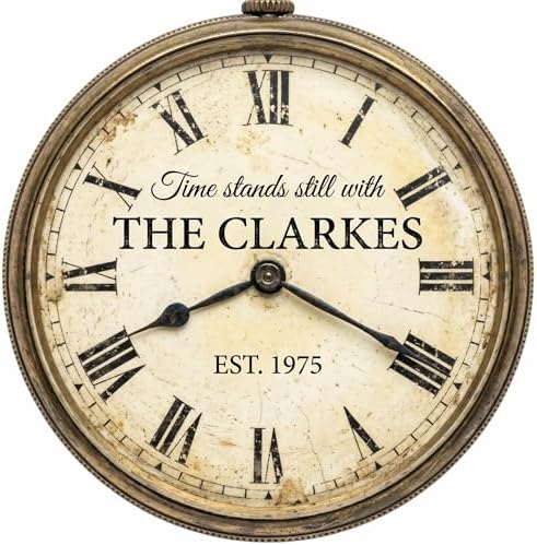 Personalized Family Name Wall Clock, Custom Antique Pocket Watch Clock, Vintage Style Working Clock, Rustic Family Wall Decor, Anniversary, Wedding & Housewarming Gift by AydansUniqueFinds