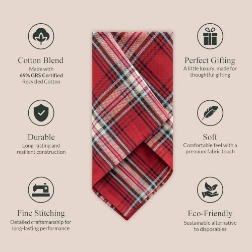 Calicot Plaid Cloth Napkins Cotton Blend Reusable (18'' X 18'', Set of 12) - Image 4