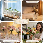 Petal Petite Small Clear Glass Bud Vase Set of 24 for Wedding Centerpieces - Image 6