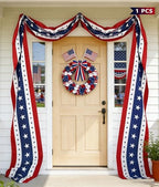 25ft 4th of July Decorations American Flag Bunting Patriotic Door Decor Outdoor Porch for Memorial Day 250th Independence（1 Pack) by UQJE