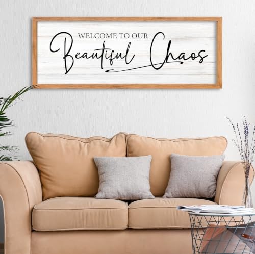 AuraPeak Welcome To Our Beautiful Chaos Sign, Wood 40"×15" - Image 5