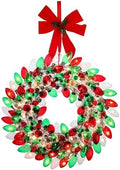 Mr. Christmas 18" Vintage Bulb Wreath - Multicolored (Red & Green) by MrChristmas