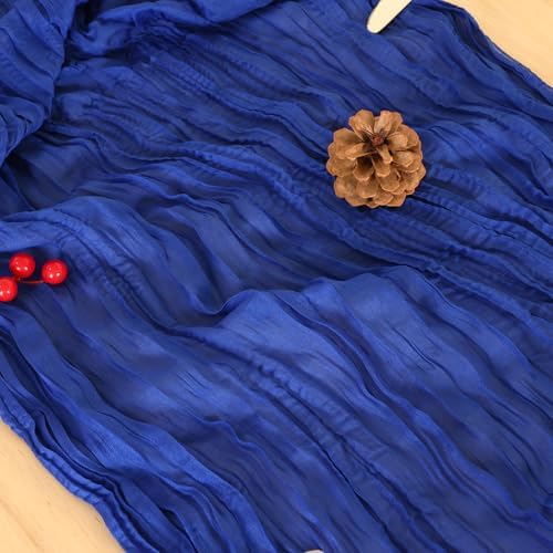 12 Pack Royal Blue Cheesecloth Table Runner 120 Inch Boho Wedding Decor - Image 6