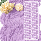 30 Pack Lavender Cheesecloth Table Runner 17 x 108 inch Cheese Cloth Table Runners 9ft Lavender Table Runner Rustic Romantic Sheer Gauze Runner for Wedding Party Baby Shower Table Decoration by Yorcari