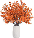 Uieke 30Pcs Artificial Fall Flowers Babys Breath Flower Bulk Fake Orange Silk Flowers Artificial Gypsophila Bouquet Floral for Home Festival Wedding Party Décor by Uieke