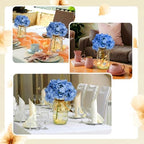 4 Sets Hydrangea Mason Jar Centerpiece with LED Lights for Wedding - Image 6