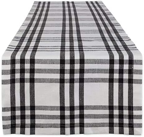 DII Home Sweet Farmhouse Table Top Collection Stylish Décor for Family Dinners, Dinner Parties, Weddings & Everyday Use, Table Runner, 14 x 108, Black Plaid by DII