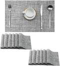 Leetaltree Linen Grey Placemats Set of 12 - Heat Resistant Non-Slip Place mats for Dining Table, Washable Durable PVC Vinyl Woven Table Mats（Linen Grey, 12） by Leetaltree-ArtatEveryTable