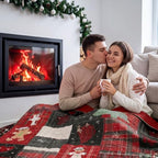50''x66'' Christmas Gingerbread Man Quilted Throw Blanket - Image 3