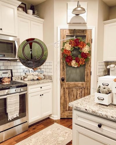 Fall Wreaths for Front Door 20 inch Autumn Wreath with Hydrangeas Berries - Image 5