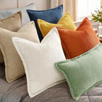 decorUhome Fall Corduroy Burnt Orange Throw Pillow Covers 24x24 Set of 2 - Image 7