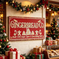 30" Vintage Metal Christmas Wall Sign - Gingerbread Co. Rustic Wall Mount Holiday Decor Distressed Wall Hanging Iron Painting Plaque Christmas Wall Art for Home Mantel Porch Bakery (Red#3) by Unknown