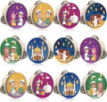 Boao 12 Pcs Ramadan Tambourine 4 Inch with Printed Eid Design Ramadan Party Favor Handheld Jingle Drum for Eid al-Fitr and Celebration, Party Decoration and Musical Performance by Boao