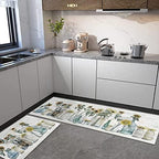 Sunflower Farmhouse Kitchen Rugs Set of 2,Colorful Spring Summer Flowers Kitchen Rugs and Mats Non Skid Washable,Farmhouse Kitchen Runner Rugs with Rubber Backing (17"x48"+17"x30") - Image 2