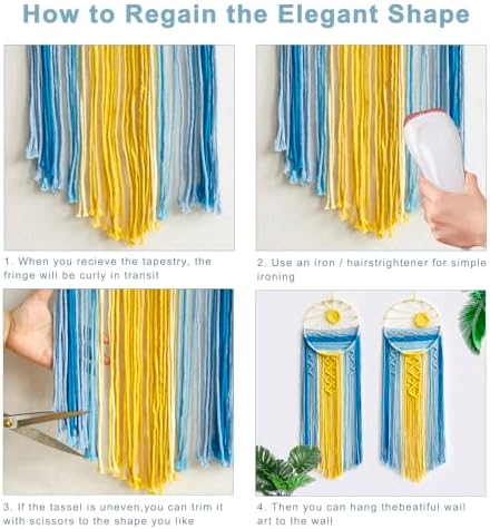 Artilady 2 Pack Macrame Hanging Tapestry Sun Wall Decor, Boho Dream Catcher - Image 5