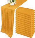 35x72 Inch Mustard Cheesecloth Table Runner Fall Thanksgiving Boho Decor by Fivenl