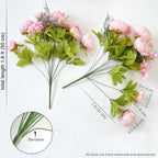 FiveSeasonStuff Charm Pink Artificial Peony Bouquet Set of 2 - Image 4