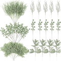 75 Pcs Christmas Glitter Tree Picks 3 Styles Berry Stems, Light Green by Craftsatin