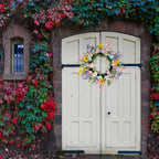 18 Inch Spring Easter Wreath, Flacredyyy Artificial with Leaves Flowers and Eggs, Easter Eggs Wreath for Front Door Indoor Farmhouse Office Home Decor - Image 3