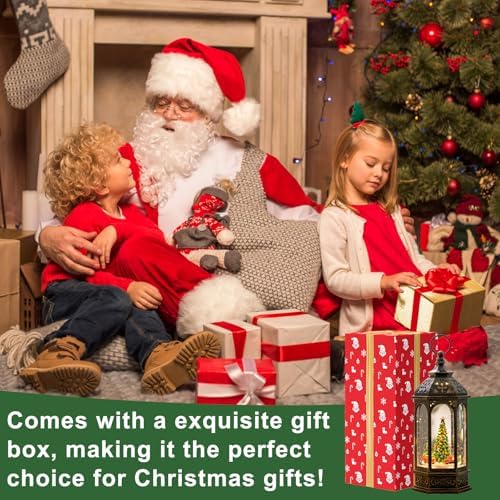 Christmas Snow Globes, Train Whirled Around The Christmas Tree Music Water Lantern, 8 Christmas Music, USB Powered & Battery, Holiday Decorations Gifts for Family, Children or Friends - Image 5