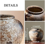 Smiletag Rustic Vase for Home Decor, Farmhouse Terracotta Vases, Stone Vases, Large Vases for Living Room Decor, Rustic Flower Vase Decoration for Living Room, Small - Image 6