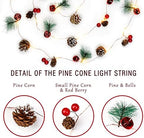 Christmas Decorations Indoor-10FT Enchanting Christmas Garland with 30 LED Lights Battery Operated-Realistic Red Berries & Pine Cones Decor for Tree,Fireplace Mantel,Indoor Holiday Home Decor - Image 2