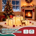 Set of 3 Valentines Day Lighted Gift Boxes,Outdoor Indoor Holiday Decorations,Plug-in 65 LED Light Up Present Boxes for Indoor Outdoor Home Yard Lawn Holiday Wedding Birthday Party Decor - Image 3