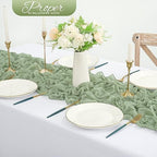 20 Pack Sage Green Cheesecloth Table Runner 120 Inch 10FT Rustic Boho Gauze Cheese Cloth Table Runner for Wedding Party Baby Shower Thanksgiving Christmas Decoration - Image 4