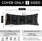 BLISSBLUSH Black Decorative Lumbar Pillow Cover 14X36, Boho Lumbar Throw Pillow For Bed, Long Decorative Pillow Case, Modern Accent Throw Pillow, 14 x 36 Textured Lumbar Pillow Decorative (COVER ONLY) - Image 3