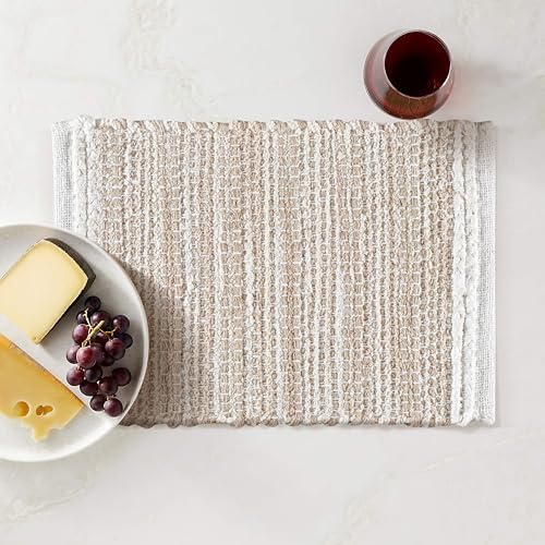 Hausattire Jute Woven Placemats, Natural, 13x19 in, 4-Pack - Image 2