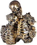 Skull Decor Halloween Decoration: Skeleton Couple Figurines Resin Gothic Statues Vintage Home Decor for Shelf Table Mantel Collectible Wedding Gift (B-Small) by XYQXYQ