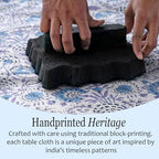 CPC Tablecloth 100% Cotton 70x108 Inch Indian Block Print Rectangle Table Cover, Blue Table Cloth for Weddings, Spring/Summer, Barbeque - Indigo Blue - Image 5