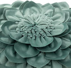 OiseauVoler 3D Flower Throw Pillow Cases Decorative Cushion Covers Soft Velvet Pillowcases Home Sofa Car Bed Room Decor 18 x 18 Inch Green - Image 2