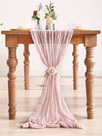 20Pack Light Pink Cheesecloth Table Runner 20x120inch Gauze Table Runners - Image 2