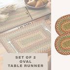 Homespice Azalea Jute Braided Table Runner, Oval 8x28 Set of 2 - Image 2
