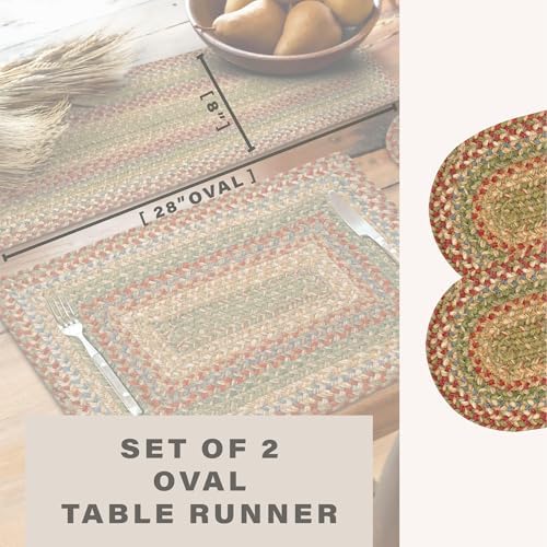 Homespice Azalea Jute Braided Table Runner, Oval 8x28 Set of 2 - Image 2