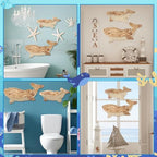 Threehoney 2 Pcs Whale Beach Wall Decor 2 Size Handmade Wicker Whale Nautical Theme Decor Hanging Ocean Coastal Wall Art Sculpture for Boho House Bathroom Bedroom Indoor Outdoor Ornament - Image 5