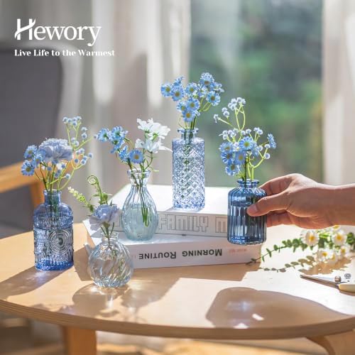 Hewory Small Bud Vases Bulk: 25Pcs Multi Blue Flower Vases for Centerpieces - Image 6