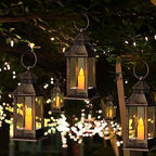 Hoolerry 24set Mini Lantern with LED Candle Halloween Wedding Decor, Rustic - Image 5