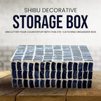 Perilla Home Home Decor Decorative Storage Wooden Box Small Shibu Organizer Tool Stash Card Craft Treasure Trinket Memory Keepsake Jewelry Box for Men and Women, Gifts For All, Blue and Off White - Image 2