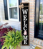 Interchangeable Welcome Sign 12 Pcs Replaceable Icons 45"X9" Wood Black - Image 2
