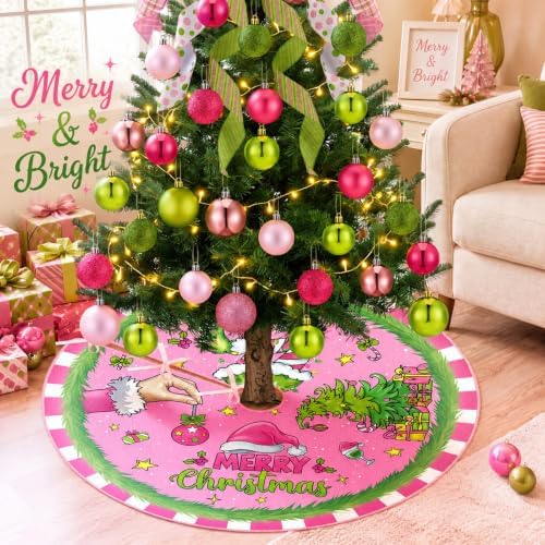Gejoy 32 Pcs Pink and Lime Green Christmas Tree Decoration Set - Image 5