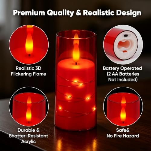 Raycare 18 Pcs Flameless Battery Operated Pillar Candles with Remote Timer - Image 5