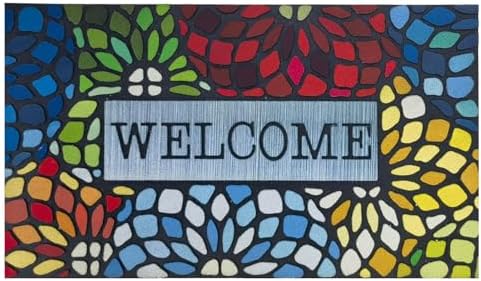 CHICHIC Colorful Welcome Mat, 18x 30 Inch Front Doormat for Home Entrance Outdoors Mat for Outside Entry Way Doormat, Heavy Duty Non Slip Rubber Back Low Profile by CHICHIC