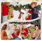 Newcotte 12 Pack 20 Inch Large Christmas Stocking Elf Xmas Hanging Stockings Red Green White Christmas Decorations for Holiday Fireplace Tree Decoration Gift Present - Image 6