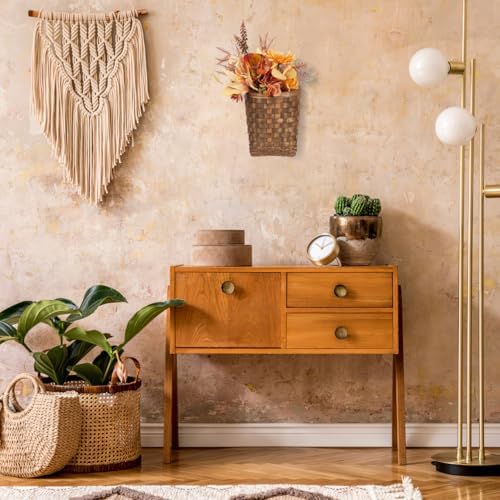Alipis Hand-Woven Wicker Hanging Basket – 7.7" Tall Portable Wood Storage Basket for Wall, Flowers, Fruits, Vegetables, or Home Decor – Natural Rattan Organizer Box - Image 4