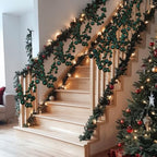2 Pcs 6 ft Christmas Ball Ornament Garland, Dark Green - Image 5