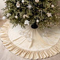 Velvet Christmas Tree Skirt, 48 Inches, Bow Style, Ivory White by Vertintong