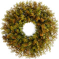26" Fall Boxwood Wreath for Front Door - Thanksgiving Outdoor Home Decor by JUNHAO